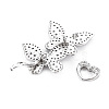 Brass Micro Pave Clear Cubic Zirconia Clasps KK-S356-503-NF-3
