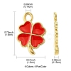16Pcs 4 Colors Rack Plating Alloy Enamel Pendants ENAM-FS0001-76-4
