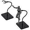 Assembled Rectangle PS Plastic Action Figure Display Stands with Adjustable Iron Support Arm ODIS-WH0100-12C-1
