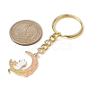 Moon with Rabbit Alloy Enamel Pendant Keychain KEYC-JKC00623-05-3