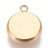 Ion Plating(IP) 304 Stainless Steel Pendant Cabochon Settings X-STAS-K202-03D-G-2