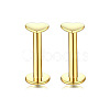 Flat Round Stainless Steel Clear Cubic Zirconia Internally Threaded Labrets WG955BE-07-1