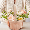 Wooden Apple Flower Baskets with Handle AJEW-GA0009-57-5