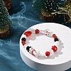 Natural Mixed Gemstone & Lampwork Stretch Bracelet X1-BJEW-TA00259-2