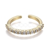 Adjustable Brass Micro Pave Clear Cubic Zirconia Cuff Rings ZIRC-Z002-11G-3