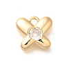 Brass Micro Pave Cubic Zirconia Charms KK-C085-24G-1