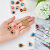 16Pcs 8 Colors Golden Tone Brass Pendants GLAA-DC0001-16-3