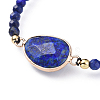 Adjustable Natural Lapis Lazuli(Dyed) Braided Bead Bracelets BJEW-JB04559-02-2