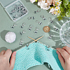 30Pcs Transparent Acrylic Flat Round with Number Pendant Locking Stitch Markers HJEW-BC00089-3
