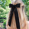 12Pcs 6 Styles Polyester Alloy Bowknot Hair Clips PHAR-CN0001-02-4