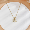 1pc Brass Chain with Alloy Letter Pendants Necklaces NJEW-LP0001-41A-G-3
