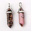 Natural Rhodonite Double Terminated Pointed Pendants X-G-F295-05D-2