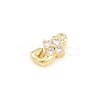 Brass Micro Pave Clear Cubic Zirconia Charms KK-Z151-18G-J-2
