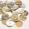 Flat Round Natural Akoya Shell Beads SHEL-N034-08-1