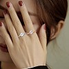 13Pcs 13 Style Aquamarine Rhinestone Tortoise & Elephant & Lotus & Crown Finger Rings Set JR939A-6