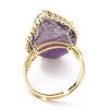 Natural Amethyst Horse Eye Wrapped Adjustable Ring G-D458-03G-07-RS-3