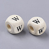 Printed Natural Wood Beads WOOD-T026-001W-2