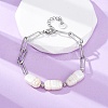 304 Stainless Steel Paperclip Chain Bracelets for Women BJEW-A036-02P-2