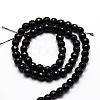 Faceted Natural Black Onyx Round Beads Strands G-E319B-6mm-01-2