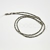 Natural Pyrite Round Beads Strands G-F197-09-4mm-2