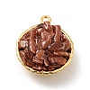 Natural & Synthetic Gemstone Chip Pendants KK-C242-05G-2
