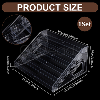 6-Tier PA Plastic Display Riser Stands for Mini Card DJEW-WH0028-002A-1