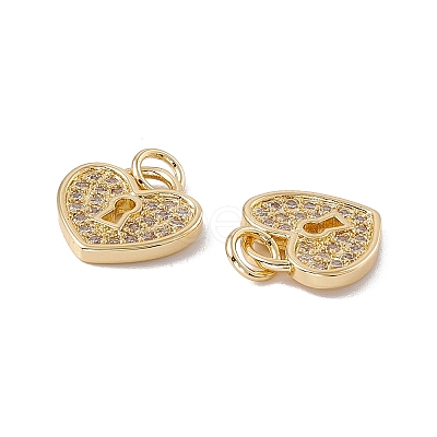 Brass Micro Pave Clear Cubic Zirconia Pendants KK-G439-16G-1