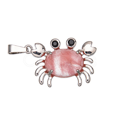 Synthetic Cherry Quartz Glass Pendants PW-WG77816-03-1