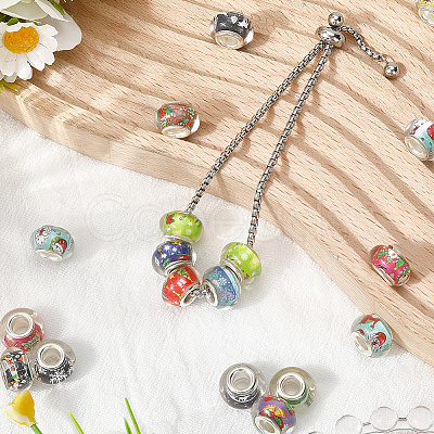 120Pcs Resin European Beads RPDL-SP0001-01-1