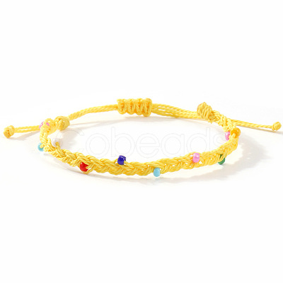 Glass Beads Braided Bead Bracelets TN6908-4-1