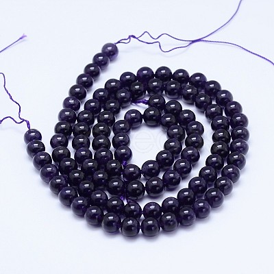 Natural Amethyst Round Bead Strands G-M212-4mm-03C-1