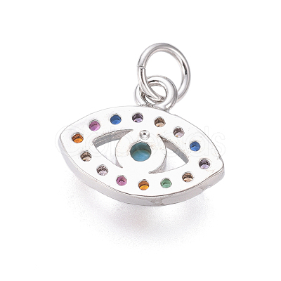Brass Micro Pave Cubic Zirconia Charms ZIRC-I032-70P-1