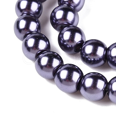 Baking Paint Pearlized Glass Pearl Round Bead Strands HY-Q330-8mm-73-1