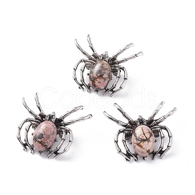 Natural Rhodonite Brooch G-A176-C16-1-1
