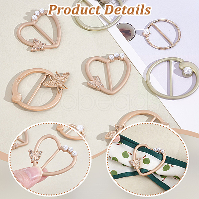 8Pcs 4 Styles Alloy Buckles AJEW-GA0007-98-1