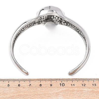 316 Surgical Stainless Steel Cuff Bangles BJEW-C142-01B-AS-1