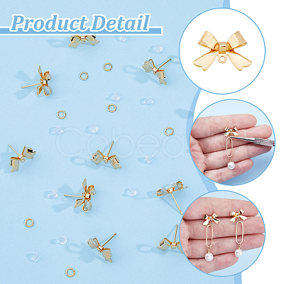 Brass Stud Earring Findings & Open Jump Rings KK-HS0001-79-1