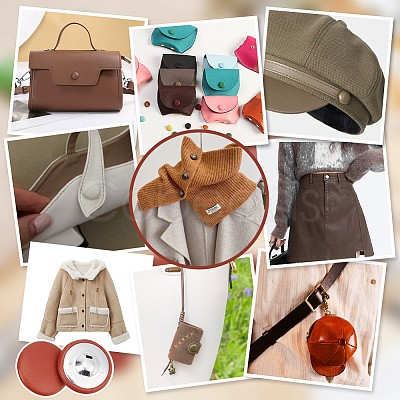 30Pcs Imitation Leather Snap Bottons BUTT-NB0001-90F-1