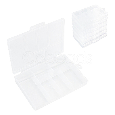 6Pcs Rectangle Polypropylene(PP) Bead Storage Container CON-AN0001-01-1