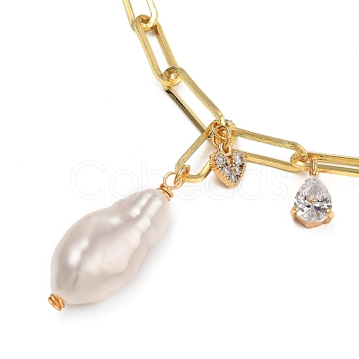 Natural Baroque Pearl Keshi Pearl Pendant Necklaces NJEW-JN02909-01-1
