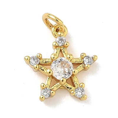 Brass Micro Pave Cubic Zirconia Pendants KK-H528-02G-1