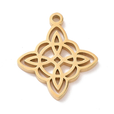 304 Stainless Steel Hollow Pendants STAS-P313-03G-1