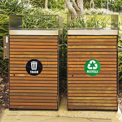 6Pcs 2 Styles PVC Garbage Recycle Trash sign stickers DIY-WH0043-40-1