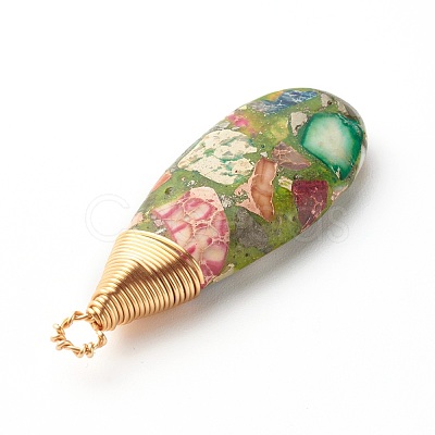 Natural Regalite/Imperial Jasper/Sea Sediment Jasper Pendants PALLOY-JF00874-1