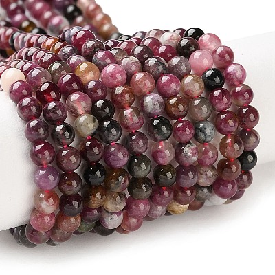 Natural Tourmaline Beads Strands G-L637-A01-4mm-1