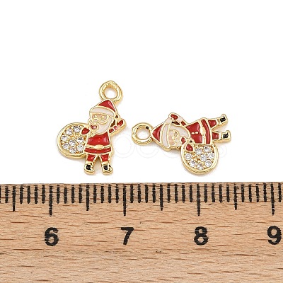 Brass Micro Pave Cubic Zirconia Charms LS-KK-Z129-01G-04-1