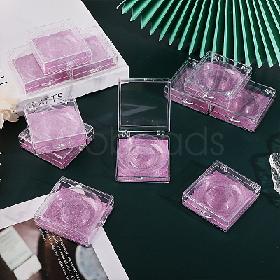 Portable Clear Rectangle Empty Eyelash Case CON-WH0086-077-1