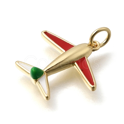 Brass Enamel Pendants KK-C255-32G-1