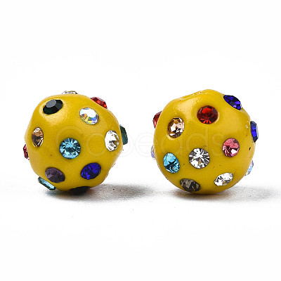Polymer Clay Rhinestone Beads RB-T017-31F-A-1
