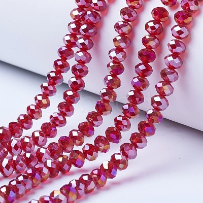 Electroplate Glass Beads Strands EGLA-A034-T8mm-B07-1